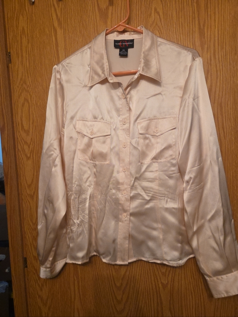 Gloria Vanderbilt Silk Button Down Top Size 14